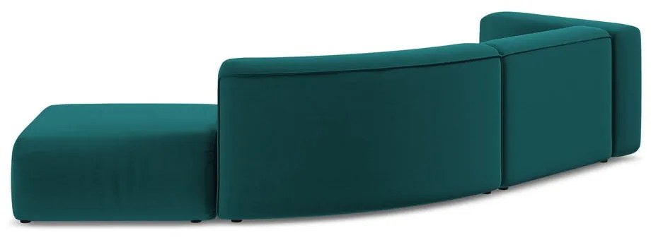 Șezlong turcoaz cu tapițerie din catifea (cu colț pe partea dreaptă) Ekahi – Makamii