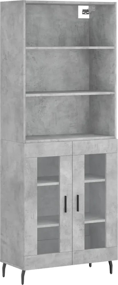vidaXL Dulap înalt, gri beton, 69,5x34x180, lemn compozit