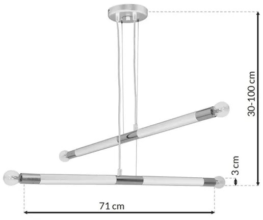 Lustră pe cablu BASTONE WHITE 4xE14/40W/230V