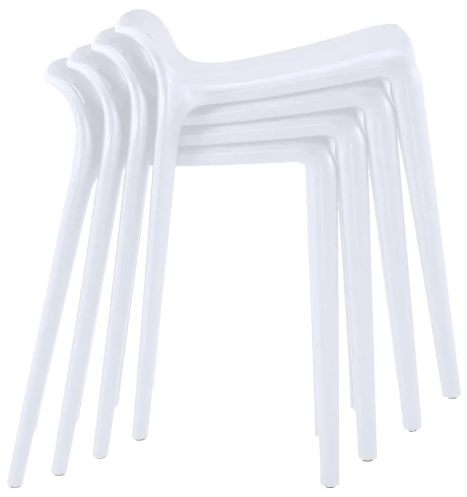 247282 vidaXL Scaune stivuibile, 4 buc., alb, plastic