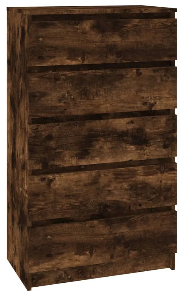 823021 vidaXL Dulap cu sertar, stejar fumuriu, 60x36x103 cm, lemn prelucrat