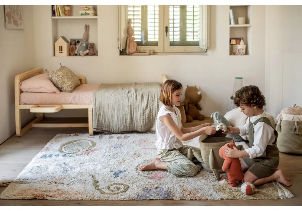 Coș de jucării pentru copii verde deschis din material textil ø 23x35 cm Fred the Frog – Lorena Canals