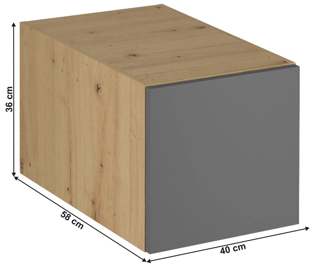 Dulap superior de bucătărie N40 Langari (stejar artisan + gri mat). 1016909