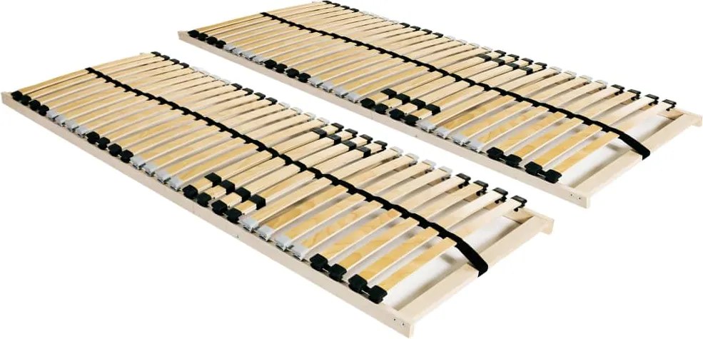 vidaXL Baze de pat cu șipci, 2 buc., 28 șipci, 7 zone, 80 x 200 cm