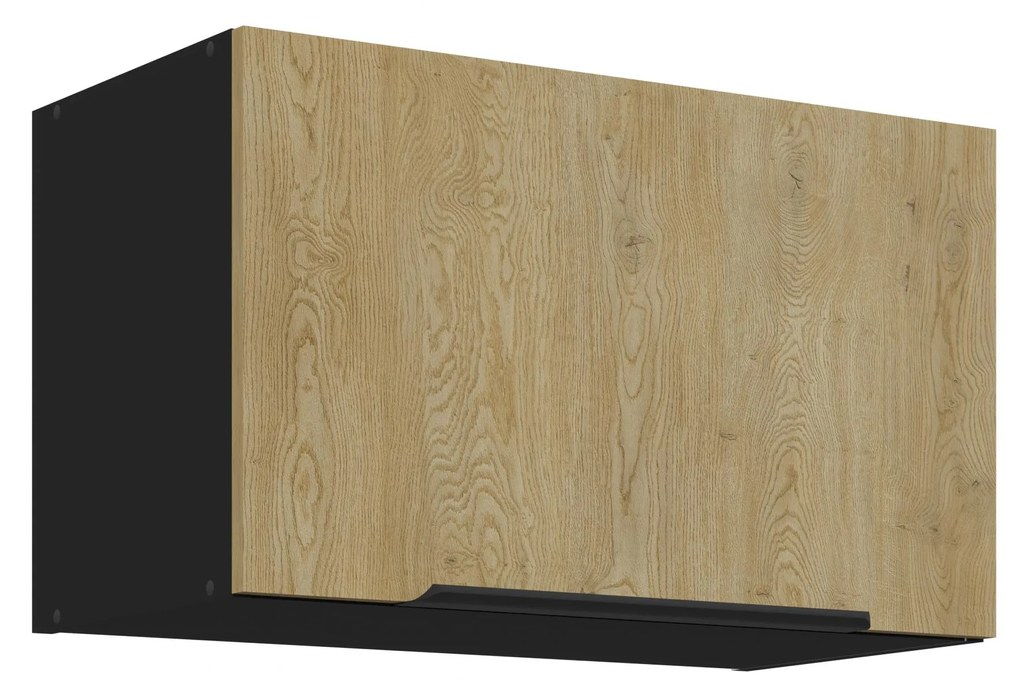 Dulap superior de bucătărie Carminia 60 GU-36 1F (stejar cremona + negru). 1127995