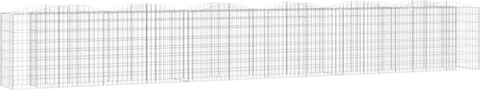 vidaXL Strat înălțat cu gabion arcuit, 600x50x100 cm, fier galvanizat