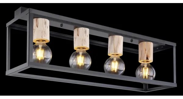 Plafonieră Globo 15476-4D HAGAR 4xE27/60W/230V