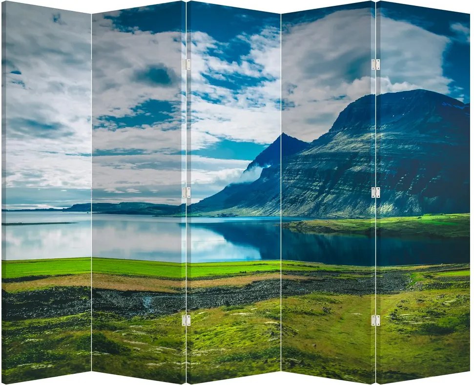 Paravan - Lac și munți (210x170 cm)