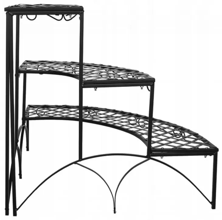 ShopJK SUPORT COLȚ PENTRU FLORI 3 POLIȚE - METAL PERG-N9550