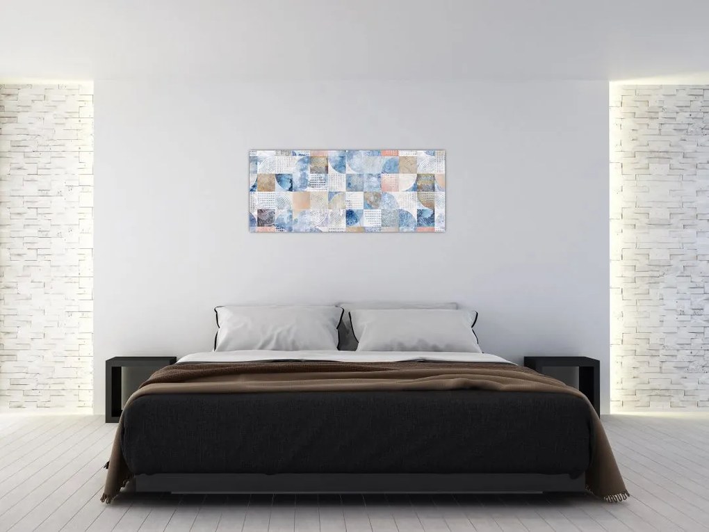 Tablou - figuri geometrice pe perete (120x50 cm)