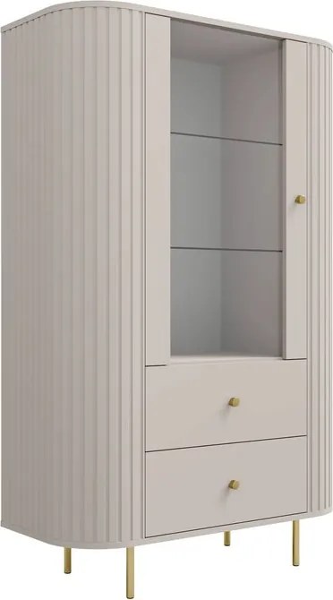 Vitrină cu sertare Lento 98 cm - bej nisipiu