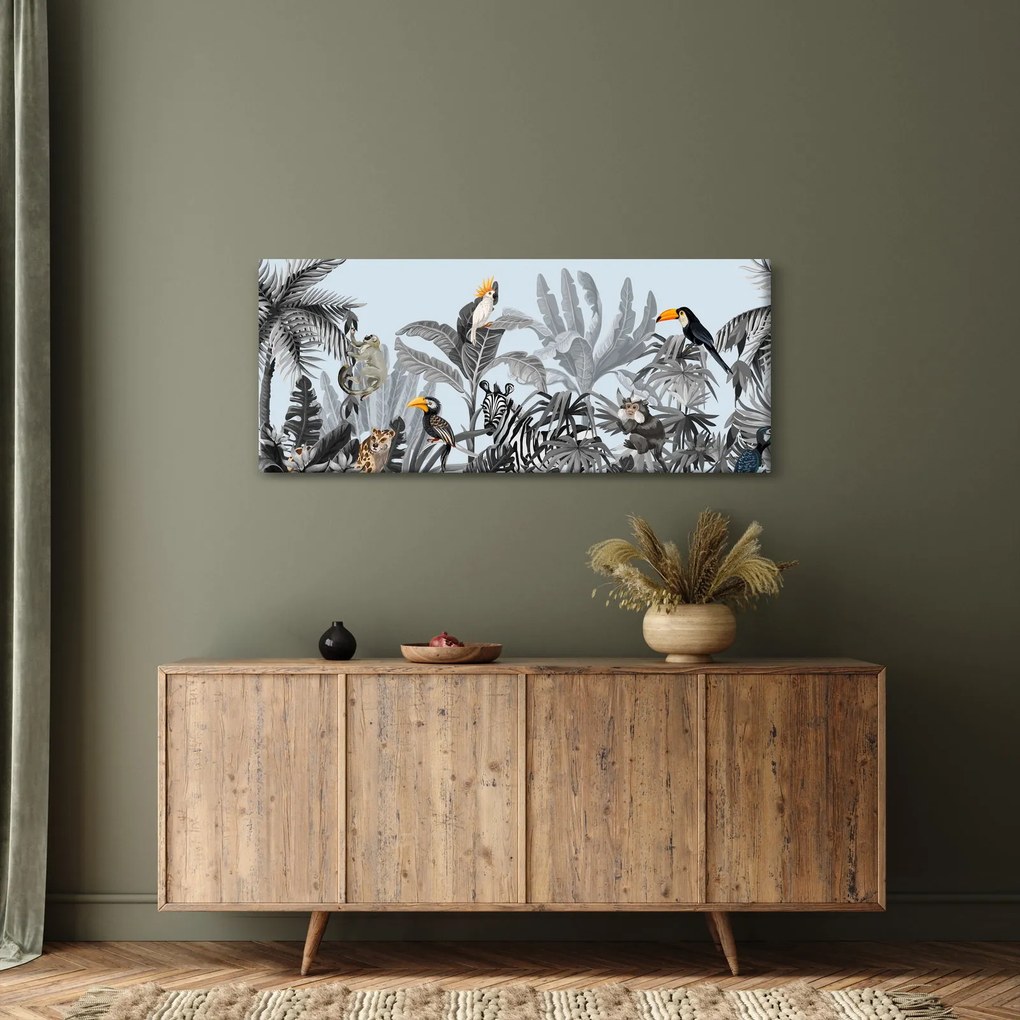 Tablou - Animale în pădurea tropicală (120x50 cm)