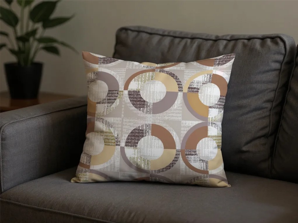 Set 2 huse decorative pentru perna din microfibra CIRELLO 45x45 cm, maro-gri