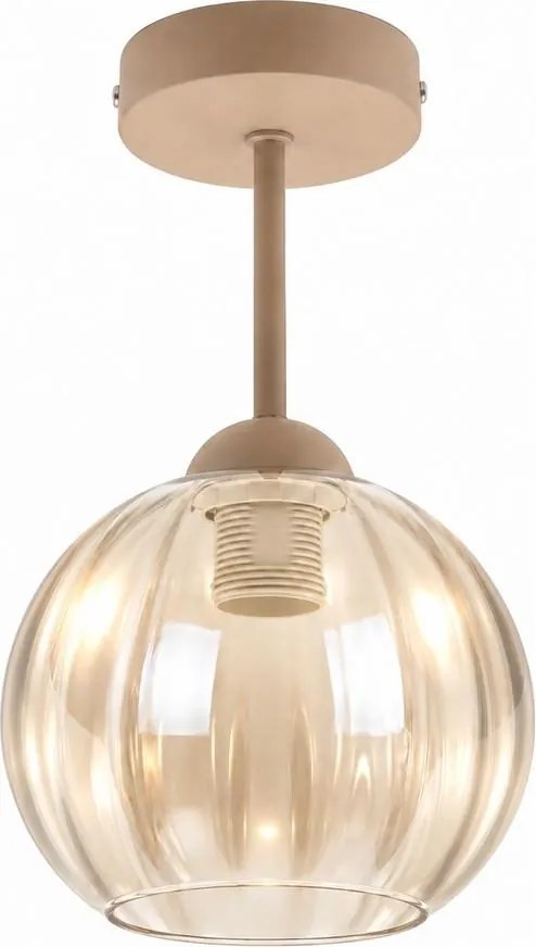 BRILAGI - Lustră LED aplicată R GLASS 1xE27/60W/230V Ø 18 cm bej/bej fumuriu
