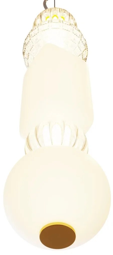 Pendul LED design modern Collar auriu, transparent, alb