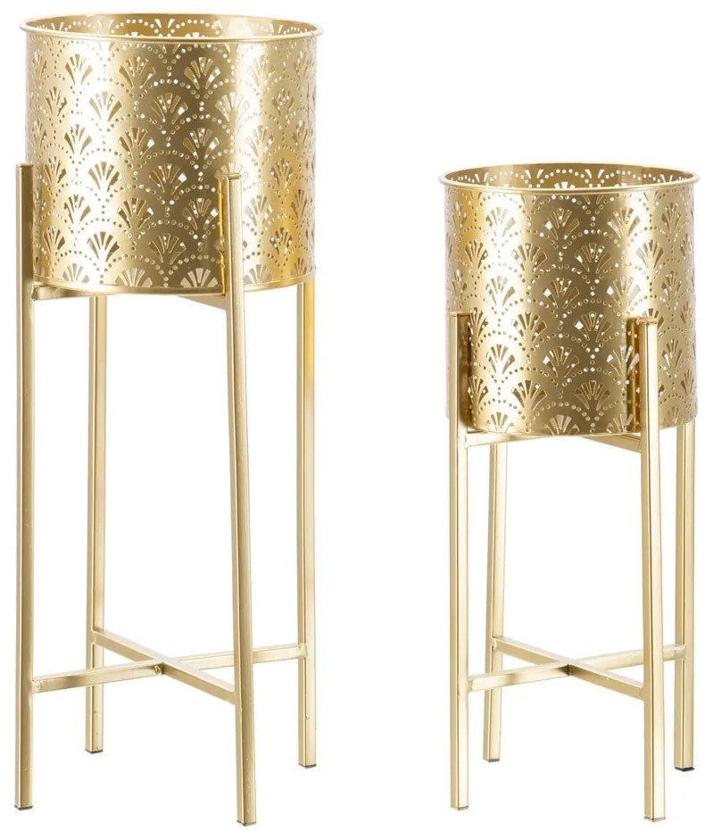 Set 2 suporturi pentru ghivece Mauro Ferretti Golvy, înălțime 52 cm, auriu