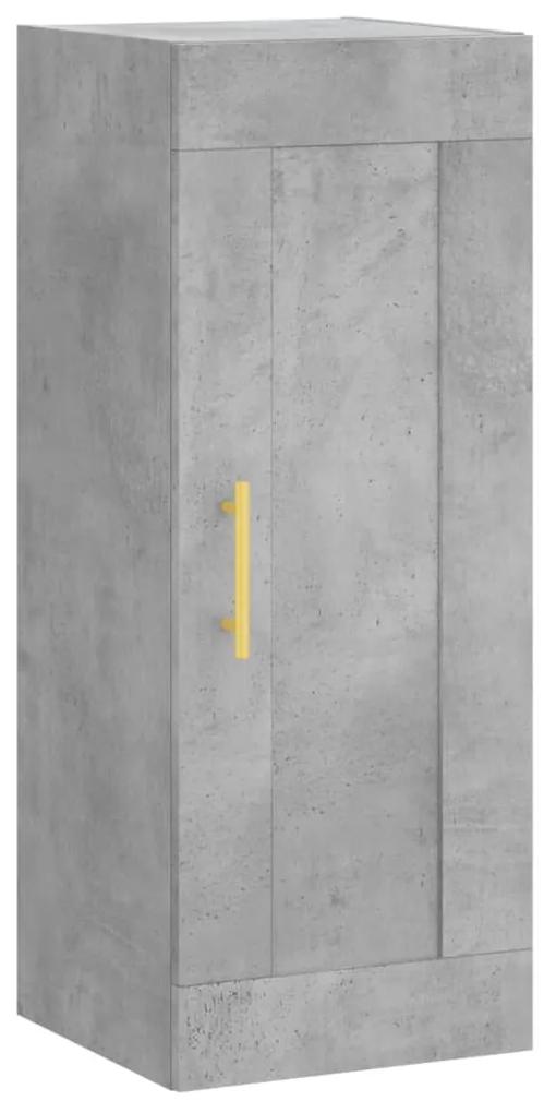 830488 vidaXL Dulap de perete, gri beton, 34,5x34x90 cm, lemn prelucrat