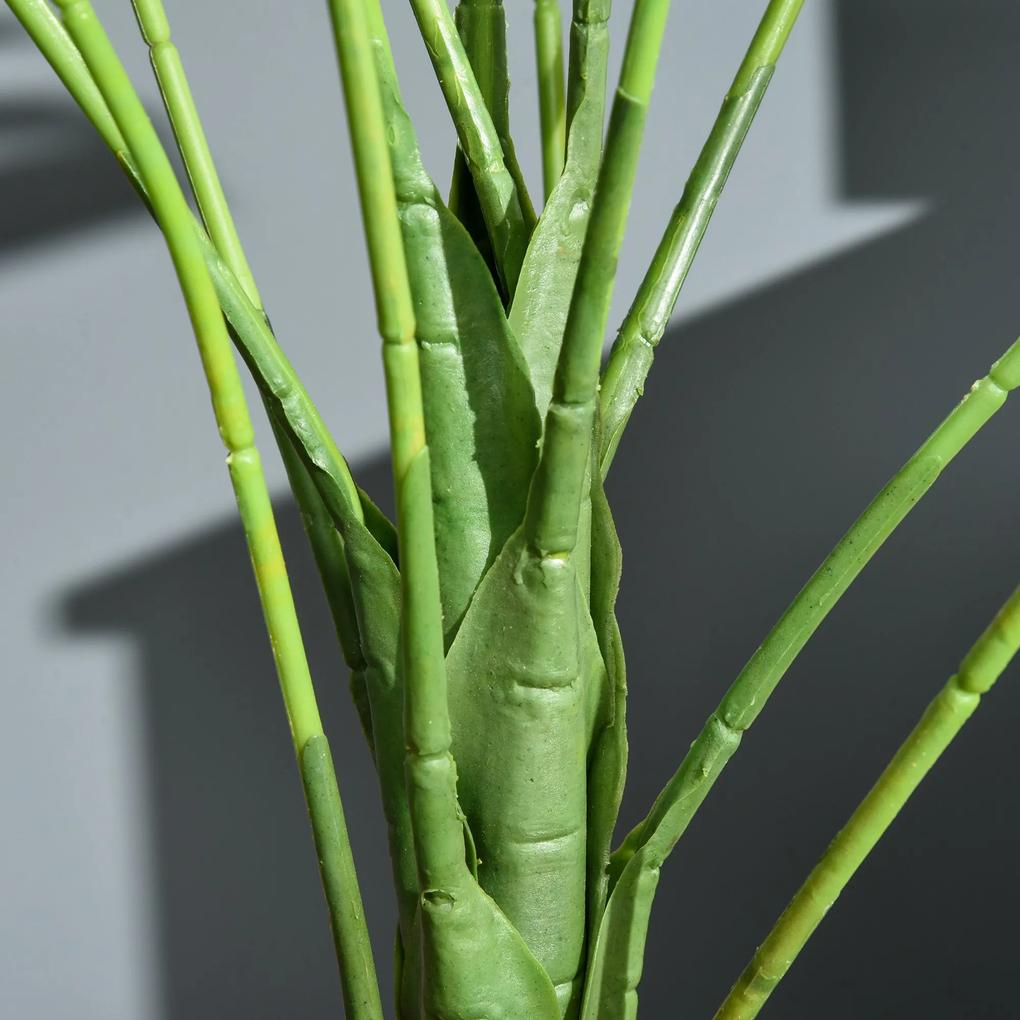 Monstera artificiala cu 13 frunze pliabile, design realist Muschi PE si baza cimentata cu ghiveci Ф16x85cm Outsunny | Aosom RO
