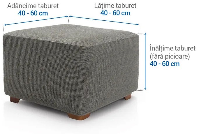 Huse super elastice HARMONIA gri taburet (40 - 60 cm)