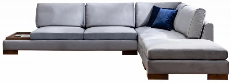 Coltar Tulip Corner Right With Pouf, Gri Inchis