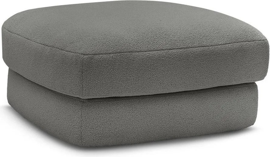 Taburet gri închis cu tapițerie din țesătură bouclé Leonore – Bobochic Paris