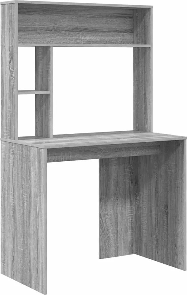 vidaXL Birou cu raft Gri Sonoma 91 x 50 x 149 cm Lemn compozit
