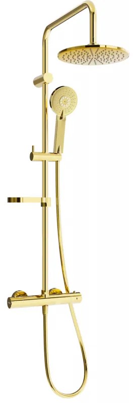 Mexen KX40 set de duș cu pară de tip ploaie și baterie termostatică, Aurie - 771504091-50