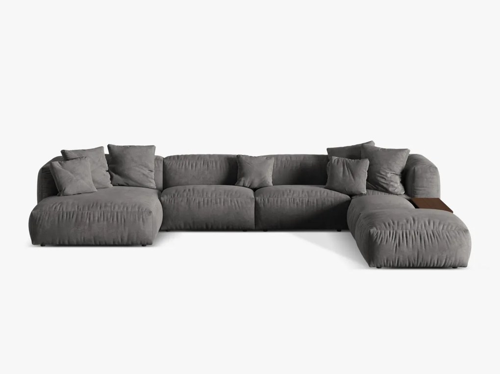 Coltar modular Martina catifea Vogue L406 cm + masuta de cafea