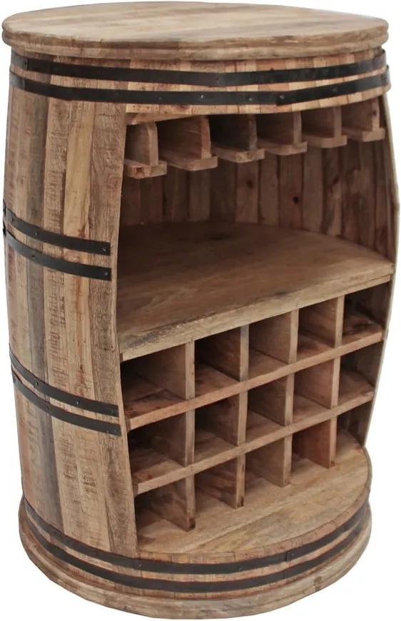 Etajeră-suport sticle de vin din lemn de mango Canett Barrel