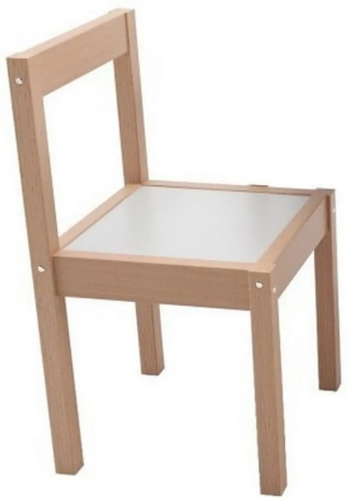 Masuta copii din Lemn masiv cu doua scaune Novokids™ My first wooden table, dimensiuni 63X48X45 cm, Suprafata lucioasa, Natur