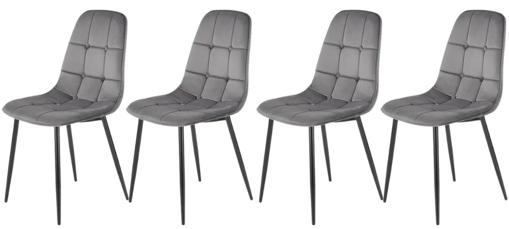 Set 4 scaune K417 velvet gri