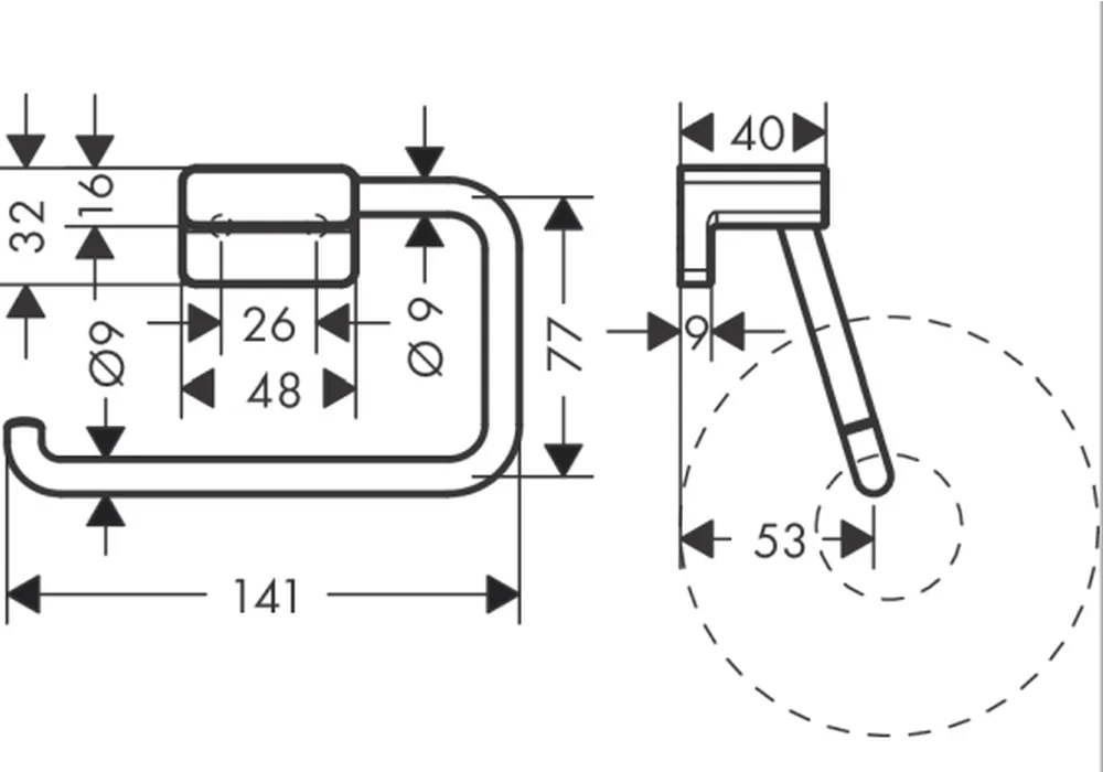 Suport hartie igienica culoare alb mat Hansgrohe AddStoris 41771700 Alb mat