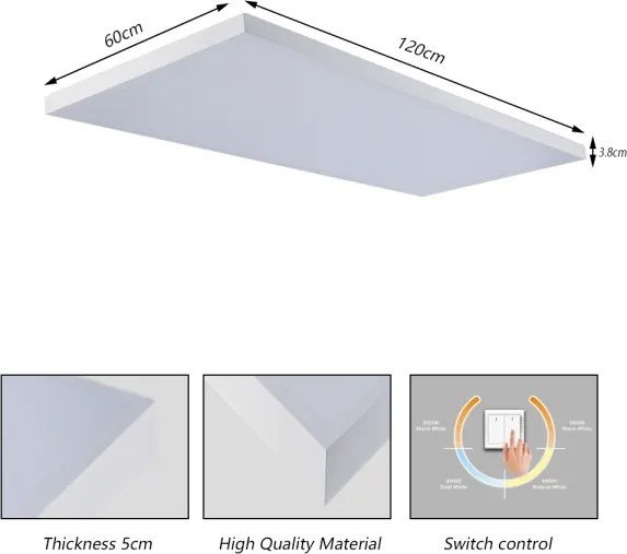 Brilagi - Plafonieră LED pentru baie FRAME LED/96W/230V 120x60 cm IP44 albă