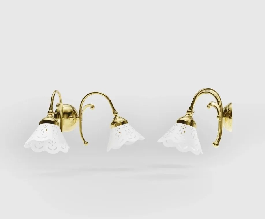 Aplica de perete din alama si abajur ceramic Zefira