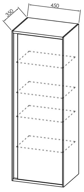 Dulap inalt suspedat Kolpasan, Pandora, 130cm, lemn