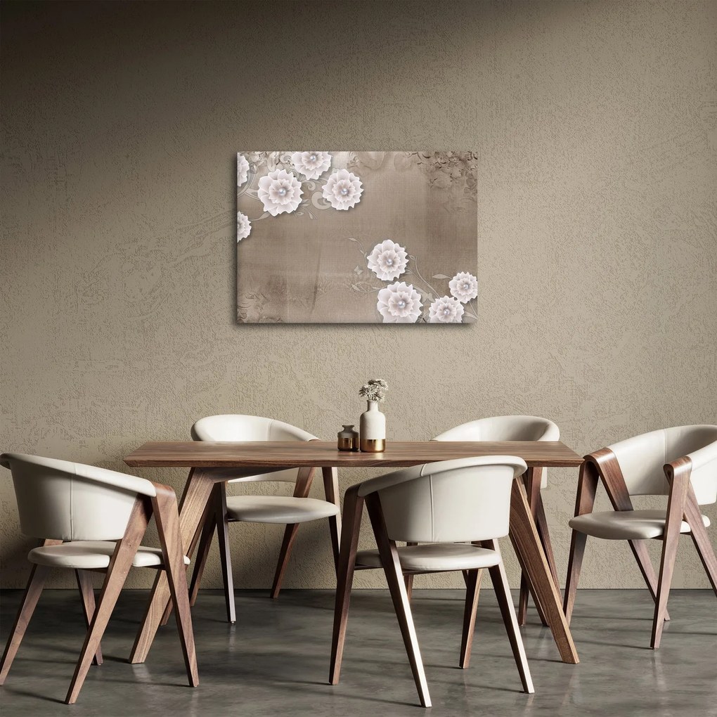 Tablou - Draperie cu flori (70x50 cm)