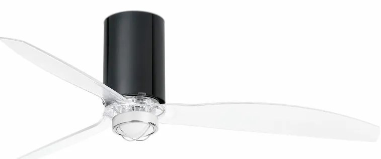 Lustra cu Ventilator si telecomanda MINI TUBE M LED negru/transparent