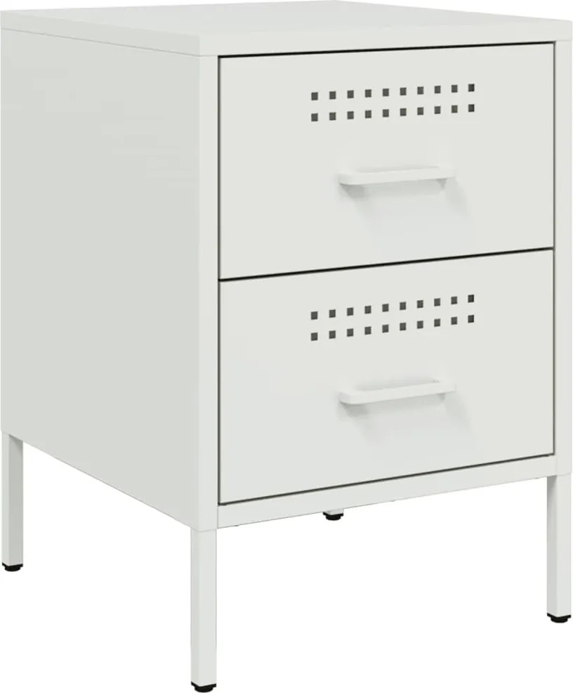 vidaXL Noptieră, alb, 36x39x50,5 cm, oțel