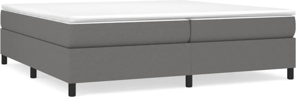 vidaXL Pat box spring cu saltea, gri închis, 200x200 cm, textil