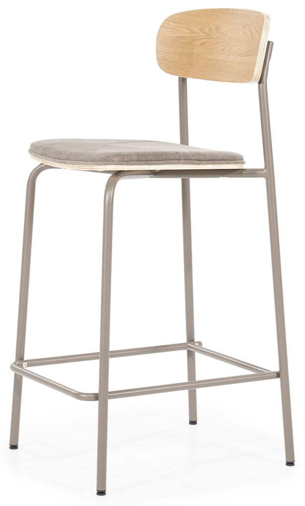 Scaun de bar Skoladin lemn de frasin taupe 95 cm