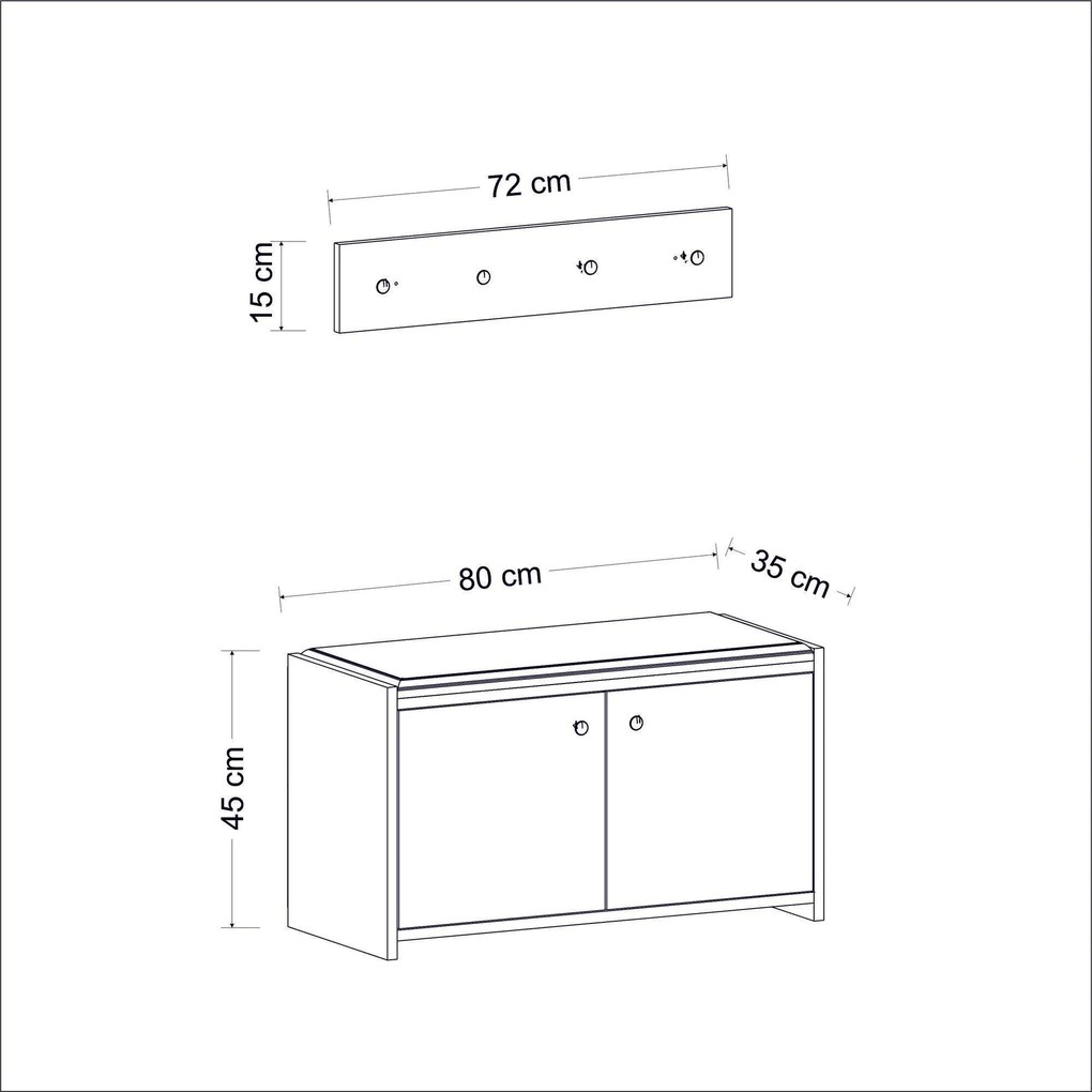 PANTOFAR Zen Shoe Cabinet, Alb, 35x45x80 cm