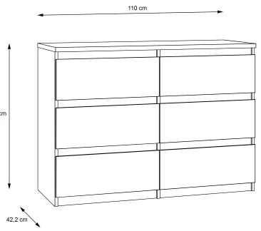 Comodă MAO cu sertare, stejar artisan