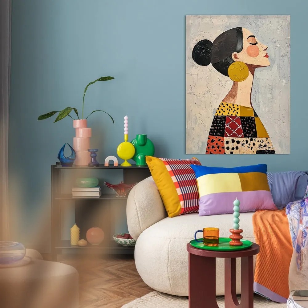 Tablou cu detalii pictate manual 70x100 cm Mae – Styler