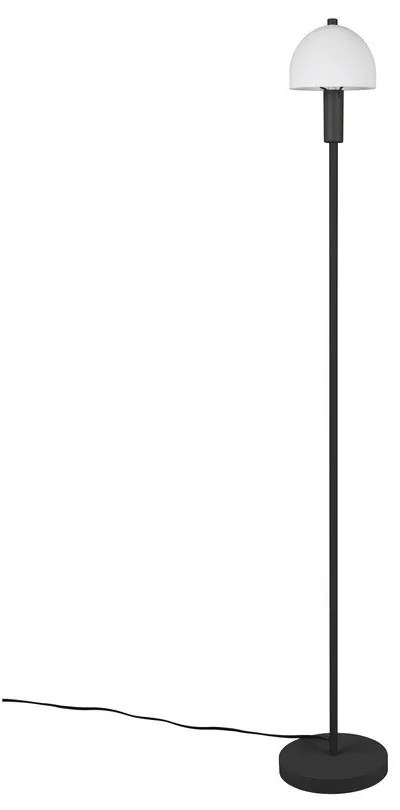 Lampadar negru cu abajur din sticlă (înălțime 120 cm) Glenn – Trio