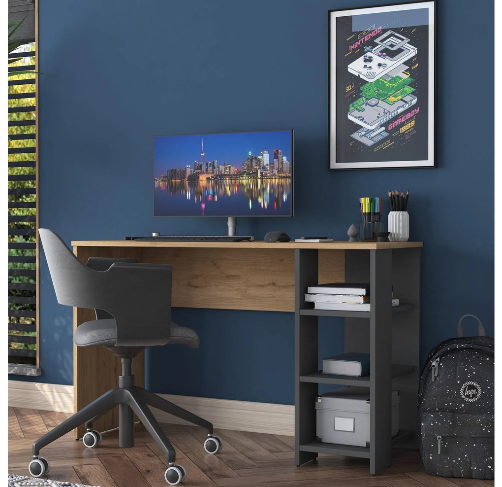 Masă PC Sikine 1 (Nuc + antracit) . 1094916