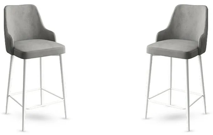 Set de scaune de bar Enox Grey and White, 2 buc.