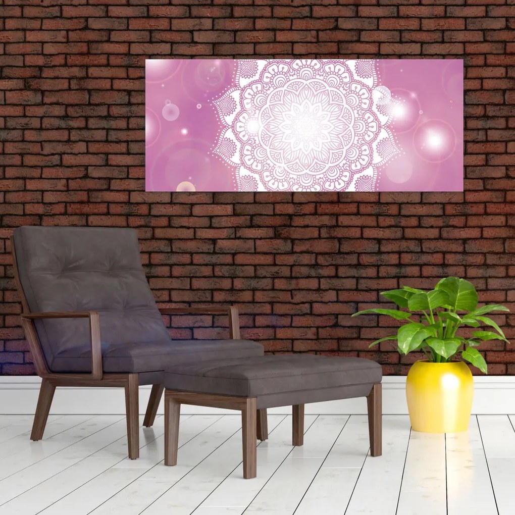 Tablou - Mandala pe fundal roz (120x50 cm)