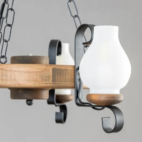 Lustră pe lanț Brilagi ROATA 3xE14/40W/230V fag