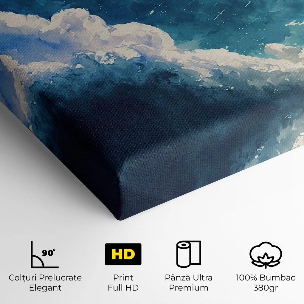 Tablou Canvas, 70x100cm, Dormitor si Living, Peisaje, Nori, White Blue Clouds Art