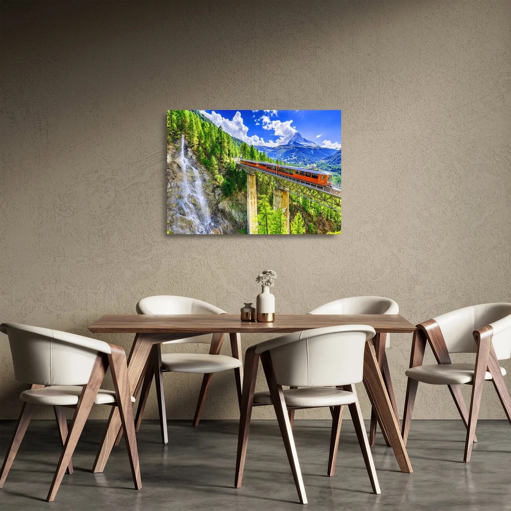 Tablou pe sticlă - Matterhorn, Zermatt, Valais, Elveția (70x50 cm)